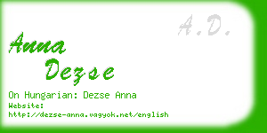 anna dezse business card